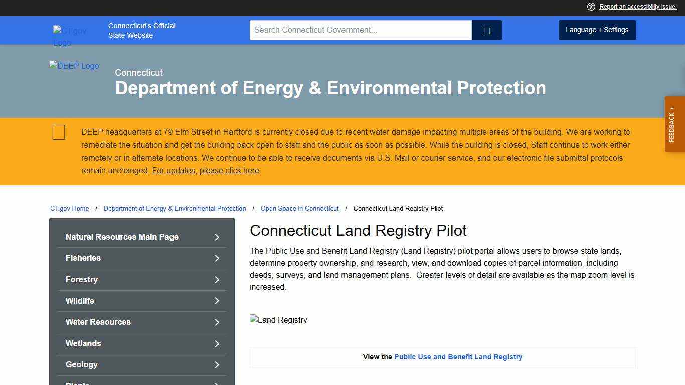 Connecticut Land Registry Pilot