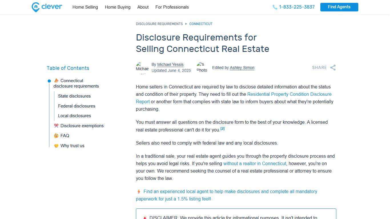 Disclosure Requirements for Selling Connecticut Real Estate (2026)